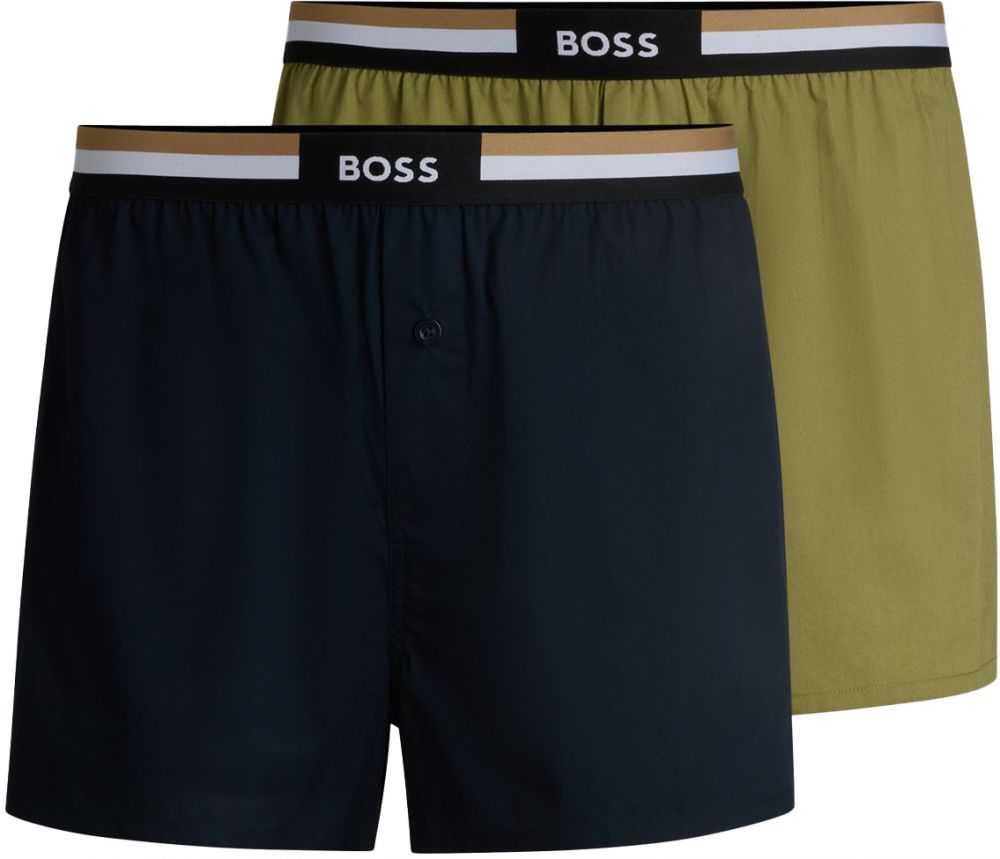 BOSS - trenky 2PACK natural pure cotton dark & green color combo (HUGO BOSS)
