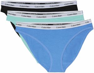 CALVIN KLEIN - nohavičky 3PACK Icon logo stretch cotton blue & black color combo - limitovaná edícia