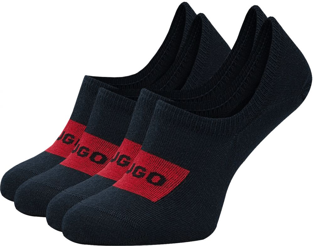 HUGO - 2PACK HUGO dark blue neviditeľné pánske ponožky