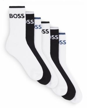 BOSS - ponožky 6PACK classic black & white s logom BOSS (HUGO BOSS) - limitovaná edícia
