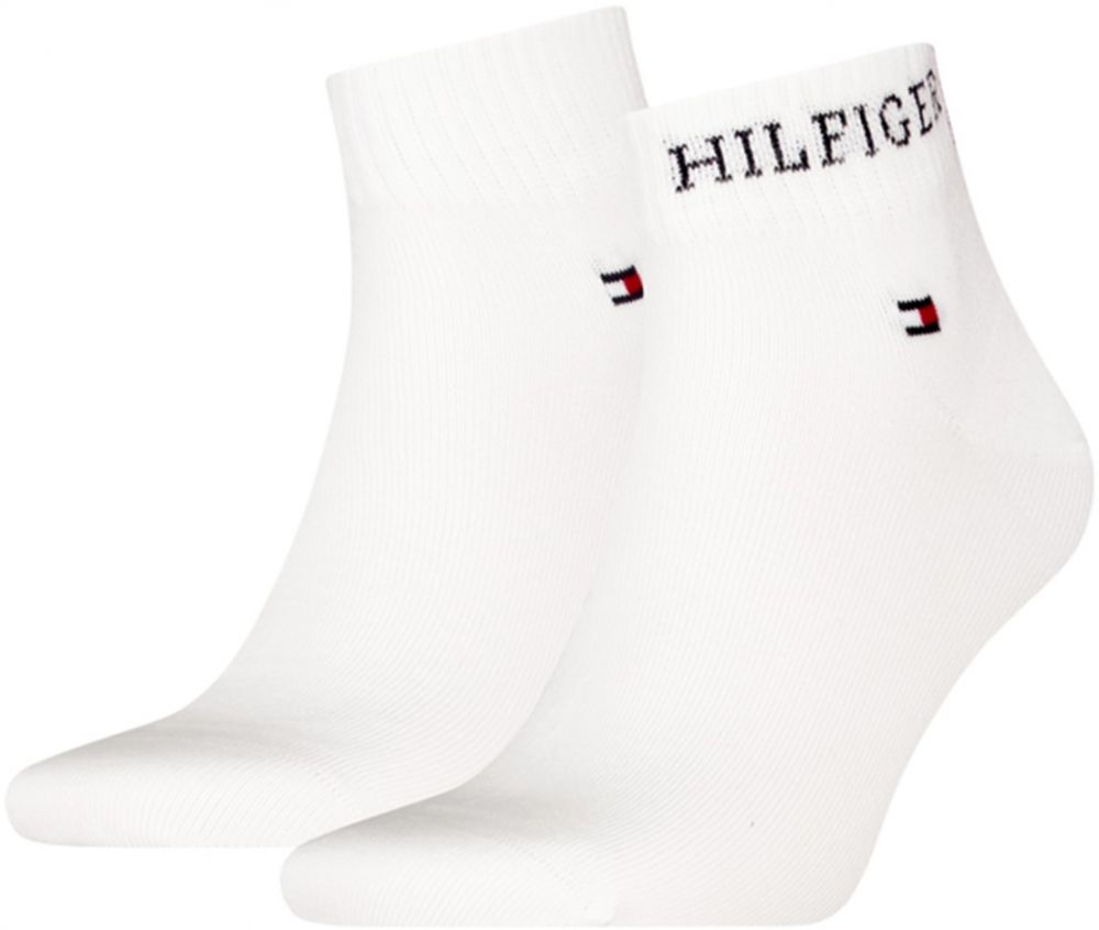 TOMMY HILFIGER - ponožky 2PACK HILFIGER logo iconic white quarter