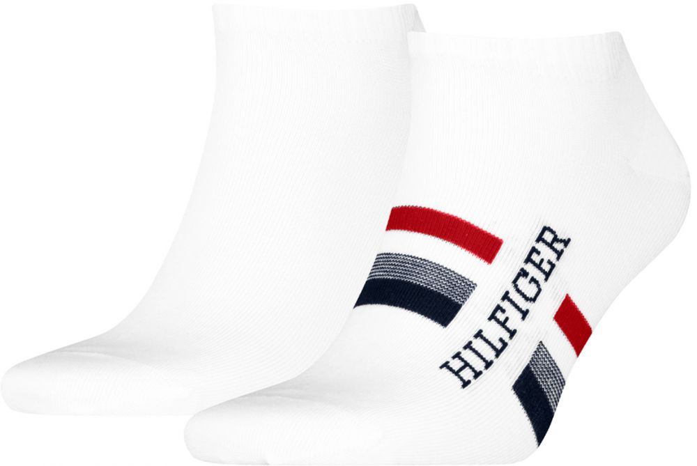 TOMMY HILFIGER - 2PACK logo HILFIGER iconic white členkové ponožky