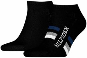 TOMMY HILFIGER - 2PACK logo HILFIGER iconic black členkové ponožky