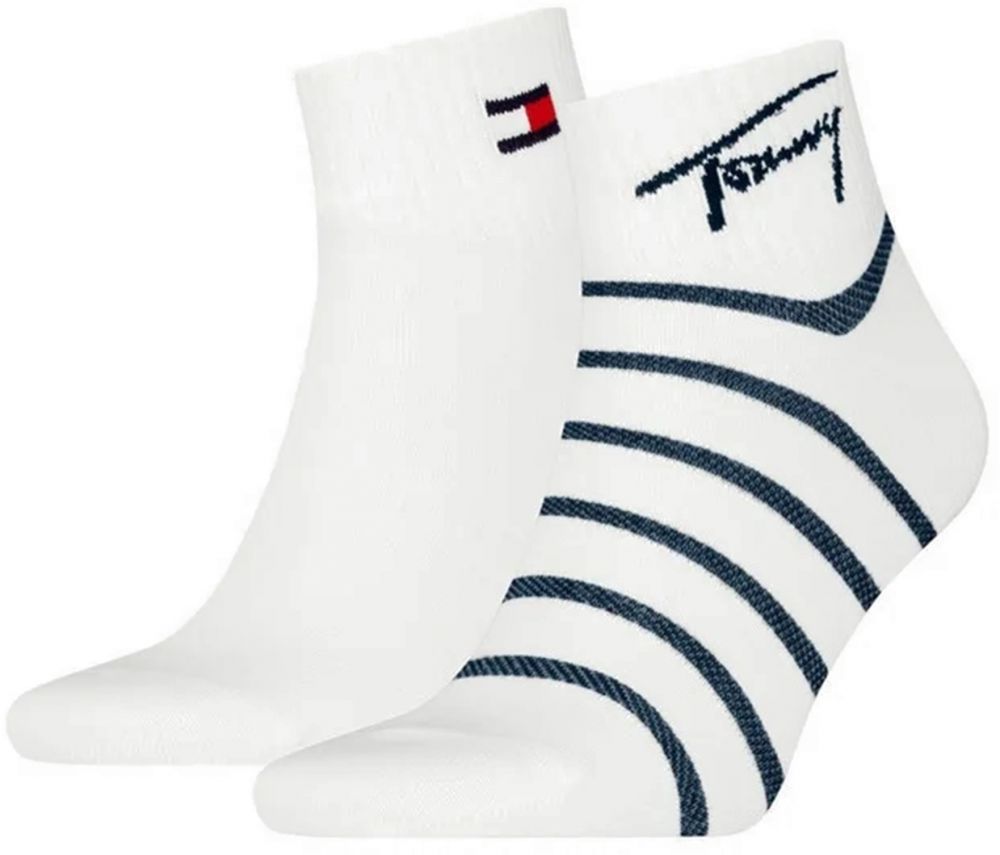 TOMMY HILFIGER - ponožky 2PACK TOMMY HILFIGER breton stripe navy quarter