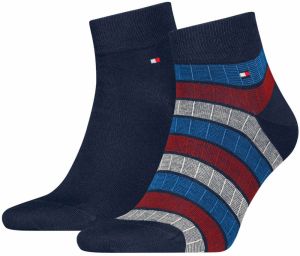TOMMY HILFIGER - ponožky 2PACK TOMMY HILFIGER color block navy quarter