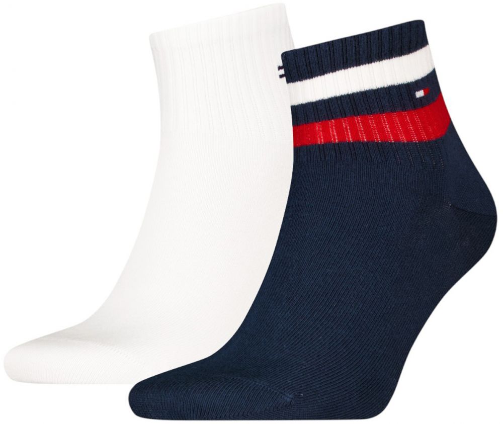 TOMMY HILFIGER - ponožky 2PACK TOMMY HILFIGER original sport navy quarter