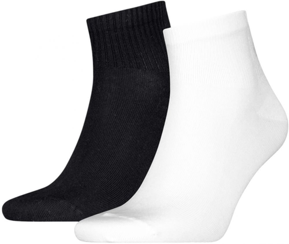 CALVIN KLEIN - ponožky 2PACK CK Jeans black & white s logom