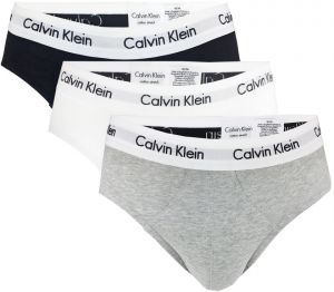 CALVIN KLEIN - 3PACK cotton stretch sivé, biele a čierne slipy