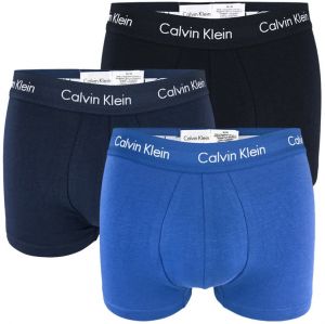 CALVIN KLEIN - 3PACK Cotton stretch modré boxerky