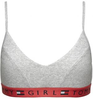 TOMMY HILFIGER - Tommy Girl rib cotton sivá braletka s nastaviteľnými ramienkami