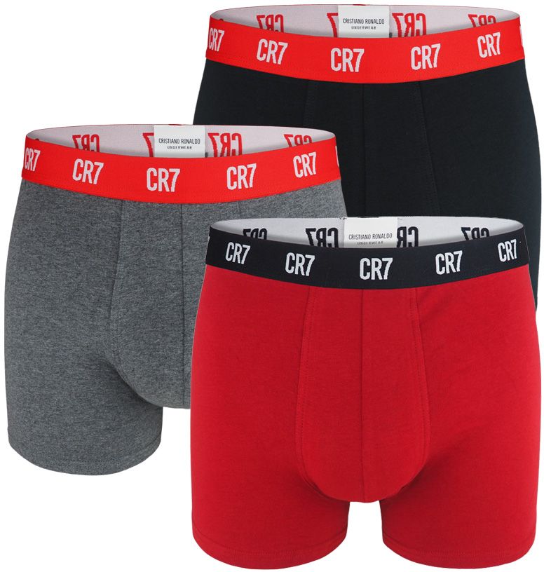 CRISTIANO RONALDO CR7 - 3PACK cotton stretch red & black boxerky