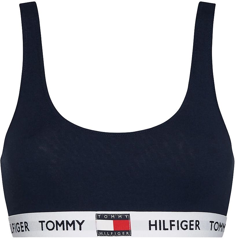 TOMMY HILFIGER - Tommy cotton tmavomodrá braletka z organickej bavlny