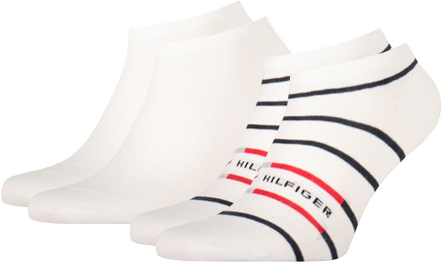 TOMMY HILFIGER - 2PACK Breton stripe biele členkové ponožky
