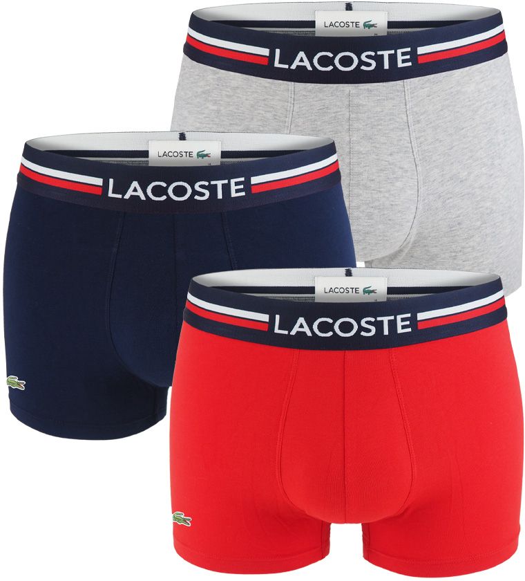 LACOSTE - Lacoste iconic cotton stretch solid color boxerky