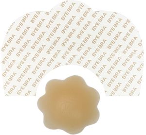 Neviditeľná podprsenka s béžovými nálepkami na bradavky Breast Lift Tape + Beige Silicone Nipple Covers - 3 páry galéria