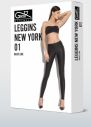 Čierne matné legíny so vzhľadom kože New York 90DEN galéria