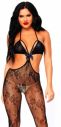 Čierne čipkované crotchless bodystockings 89127 galéria