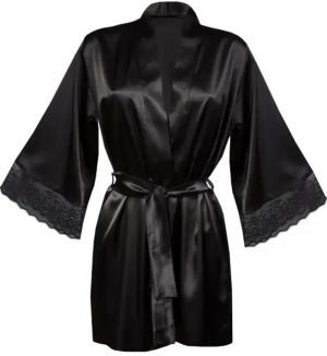 Čierny saténový župan Adela