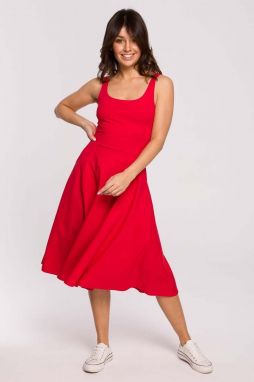Červené midi šaty B218