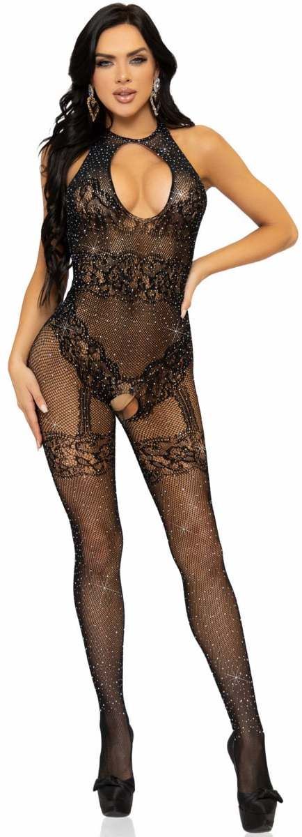 Čierny bodystockings 89305