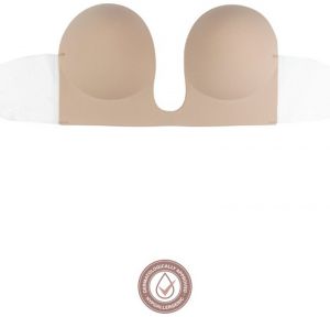Béžová nalepovacia podprsenka do hlbokého výstrihu Seamless U-Style Bra