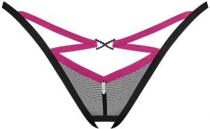 Čierne crotchless tango nohavičky Novenes