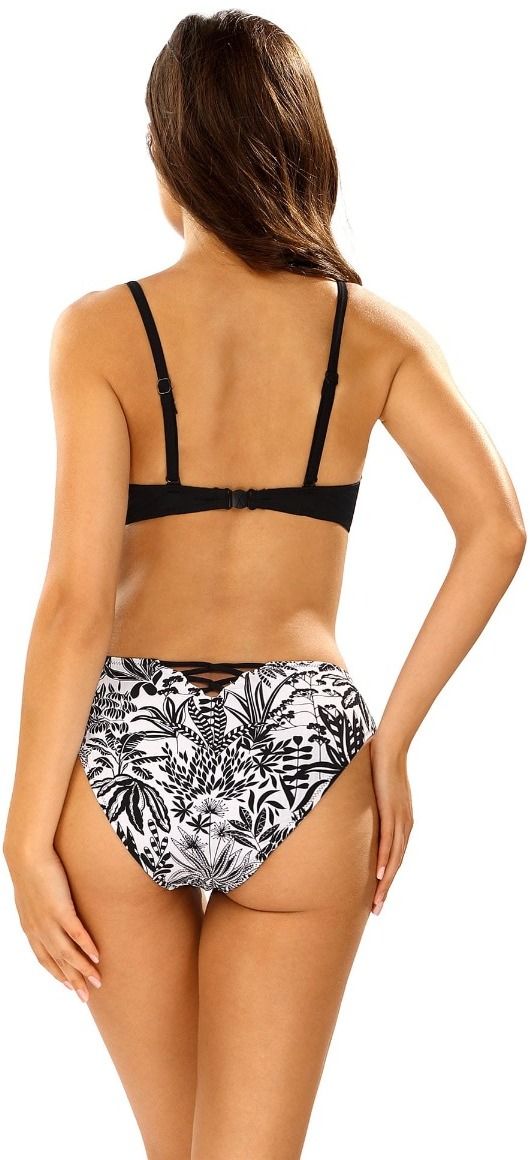 Čierno-biele vzorované vystužené bikiny Anette