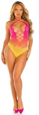 Fuchsiovo-žlté sexi body 89328