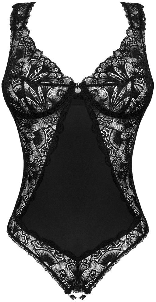 Čierne open-crotch body Donna Dream