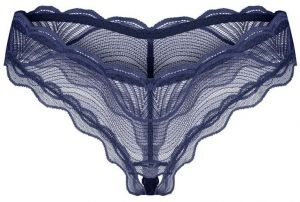Tmavomodré crotchless nohavičky Nighty Blue