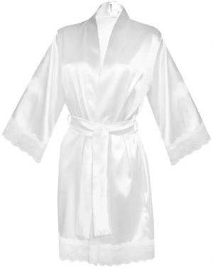 Biely krátky župan s čipkou Sauda