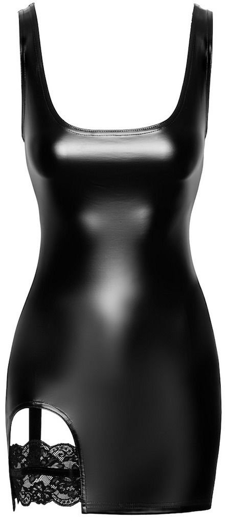 Čierne mini šaty s čipkou Velvetine F344