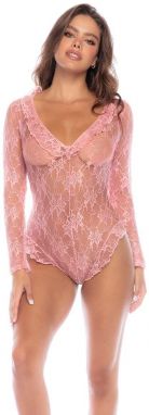 Ružové čipkované body 7599