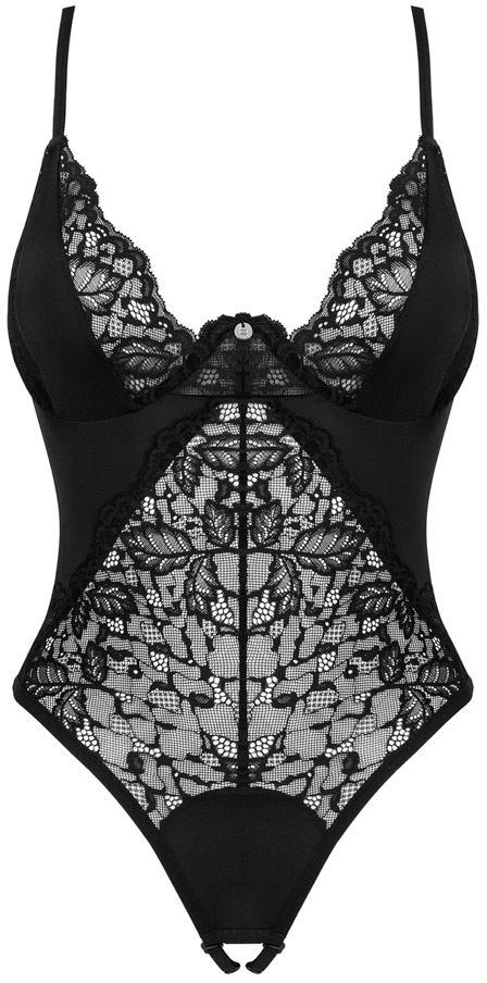 Čierne open-crotch body Bellastia