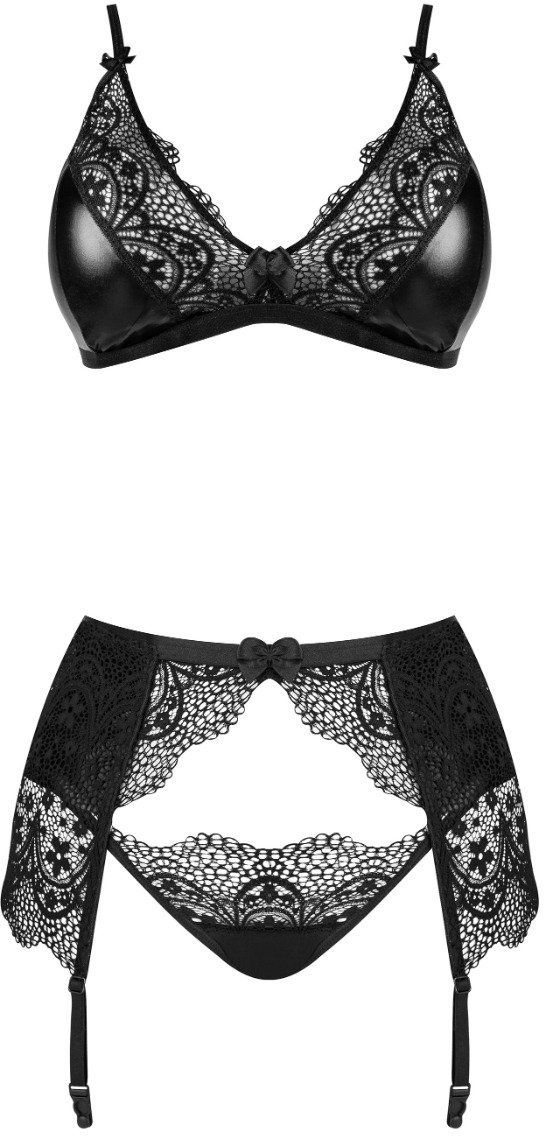 Čierny trojdielny set Obsidian Desire