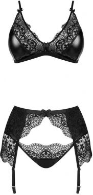 Čierny trojdielny set Obsidian Desire