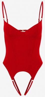 Červené crotchless body Rossa