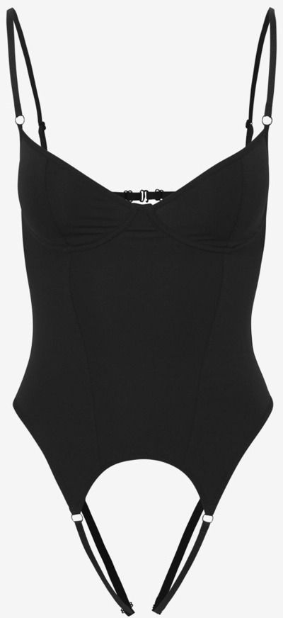 Čierne crotchless body Rossa
