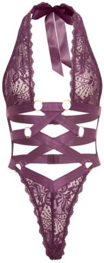 Svetlofialové čipkované body Camille
