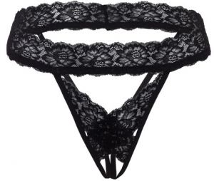 Čierne crotchless nohavičky Jessica
