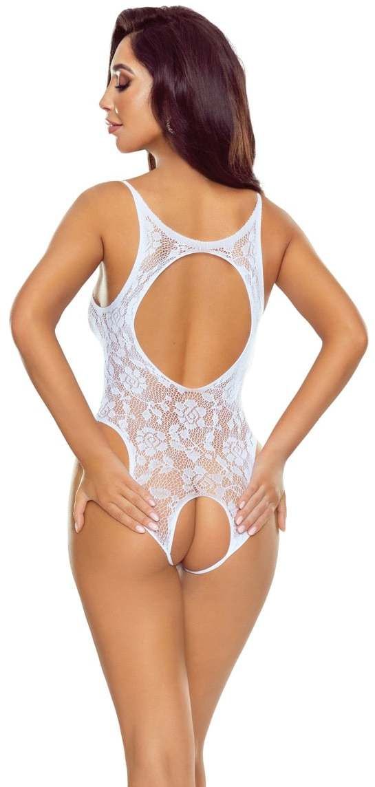 Biele crotchless body BS112
