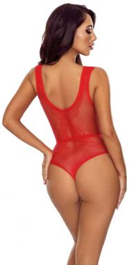 Červené crotchless body BS115