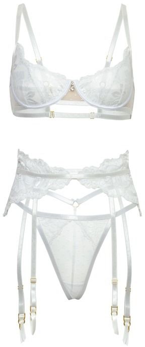 Biely trojdielny set Portia