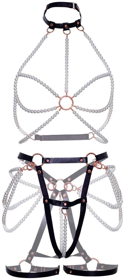 Čierno-biely harness set KI4049