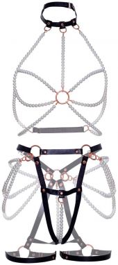 Čierno-biely harness set KI4049