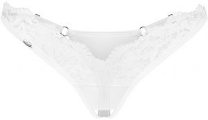 Biele crotchless tangá Arrowel