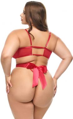 Červené strap body Lace Plus