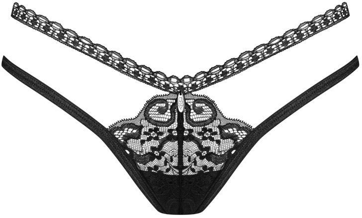 Čierne čipkované tango nohavičky Blomentis