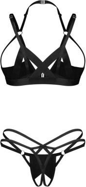 Čierny dvojdielny crotchlessset Keira Lise