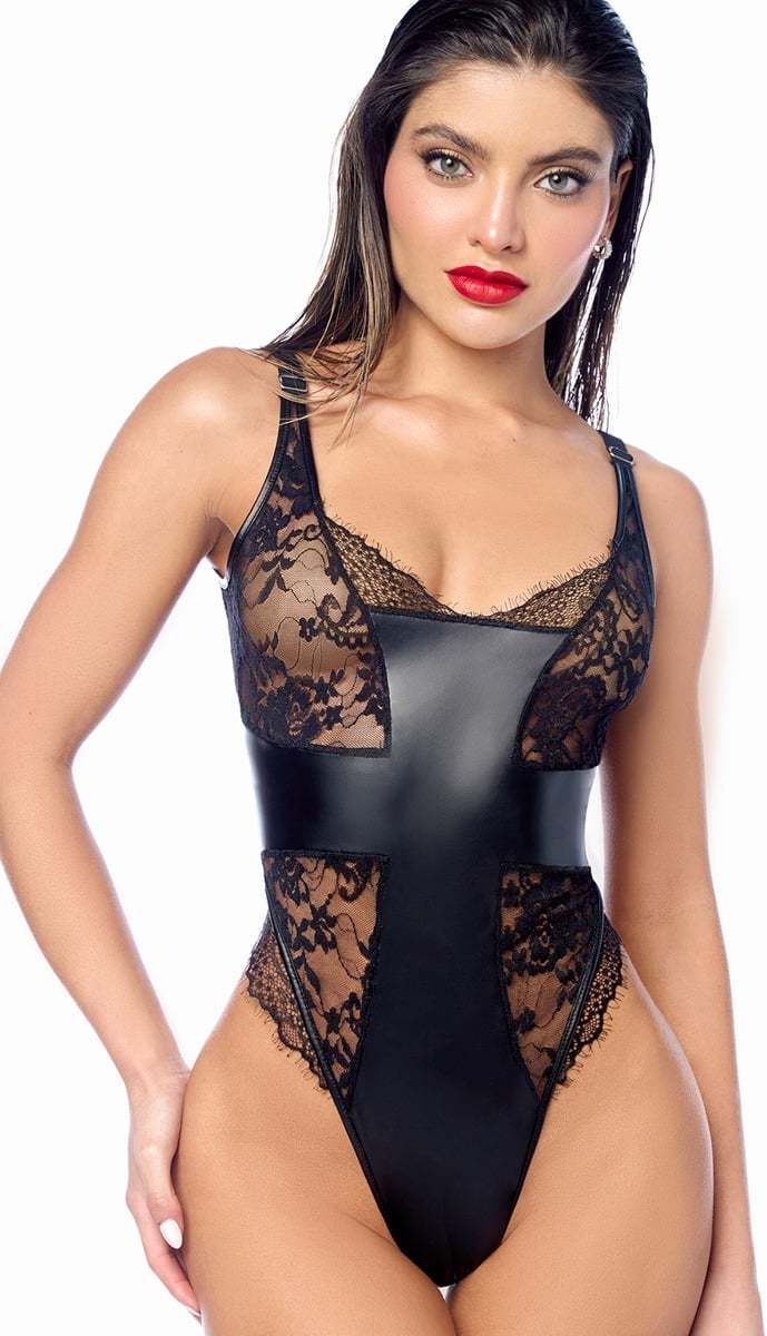 Čierne body s čipkou 2805